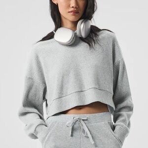 Alo Yoga Muse Hoodie | Athletic Heather Gray | Size Small